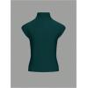 image:imageMakeMeChic Womens Turtleneck Sweater Vest Mock Neck Cap Sleeve Sleeveless Knit Tops Pullover SweatersGreen