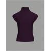 image:imageMakeMeChic Womens Turtleneck Sweater Vest Mock Neck Cap Sleeve Sleeveless Knit Tops Pullover SweatersPurple