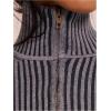 image:imageMakeMeChic Womens Y2K Cropped Sweater Cardigans Striped Zip Up Cardigan High Neck Fall Sweaters Crop TopsDark Grey