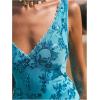 image:imageMakeMeChic Womens Y2k Sparkly Sequin Tank Tops Floral Sexy V Neck Lace Crop Party TopBlue