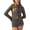 image:imageMakeMeChic Womens 2 Piece Spring Outfits Long Sleeve Crew Neck Button Down Shirt and Shorts Matching SetBrown