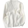 image:imageMakeMeChic Womens Fuzzy Cardigan Sweaters Button Down Long Sleeve V Neck Knit Furry Oversized SweaterWhite