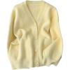 image:imageMakeMeChic Womens Fuzzy Cardigan Sweaters Button Down Long Sleeve V Neck Knit Furry Oversized SweaterYellow
