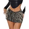 image:imageMakeMeChic Womens Leopard Cheetah Print Sequin Mini Skirt Glitter Short Skirts Party Club OutfitsGrey