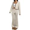 image:imageMakeMeChic Womens Lounge Sweater Sets Fall Two Piece Pants Sets Travel Outfits Winter LoungewearLight Grey