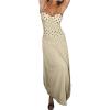 image:imageMakeMeChic Womens Polka Dots Halter Dress Tie Backless Summer Maxi DressesApricot