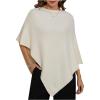 image:imageMakeMeChic Womens Poncho Sweater Boat Neck Asymmetrical Business Pullover Knit TopApricot