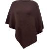 image:imageMakeMeChic Womens Poncho Sweater Boat Neck Asymmetrical Business Pullover Knit TopBrown