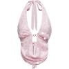 image:imageMakeMeChic Womens Sparkly Sequin Draped Halter Top Tie Backless Party Y2K Tank TopsPink