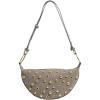 image:imageMakeMeChic Womens Studded Purse Suede Rivet Zipper Bag Punk Y2K Shoulder HandbagsLight Grey