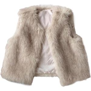image:imageMakeMeChic Womens Faux Fur Vest Tops Fuzzy Sleeveless Fur Jacket Coat OuterwearApricot