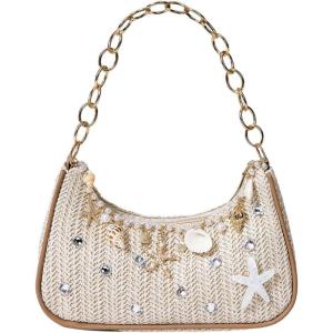 image:imageMakeMeChic Womens Seashell Starfish Single Strap Shoulder Handbags Fall Beach Vacation BagsMulticolor Rhinestone