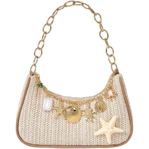 image:imageMakeMeChic Womens Seashell Starfish Single Strap Shoulder Handbags Fall Beach Vacation BagsMulticolor Starfish