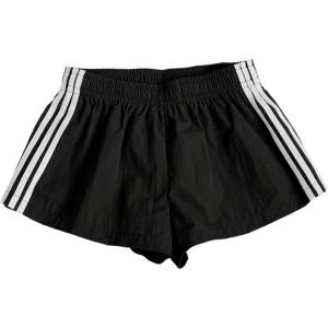 image:imageMakeMeChic Womens Striped Summer Shorts Wide Leg Workout Running Shrots Lounge Sweat Track ShortsBlack and White
