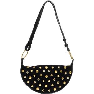 image:imageMakeMeChic Womens Studded Purse Suede Rivet Zipper Bag Punk Y2K Shoulder HandbagsBlack