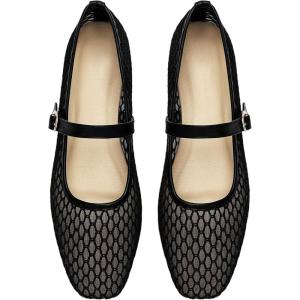 image:imageMakeMeChic Womens Summer Ballet Flats Brown Suede Loafers Bow Knot Buckle Closed Toe Leather ShoesBlack Solid