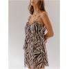 image:imageMakeMeChic Womens Summer Striped A Line Mini Dress Spaghetti Strap Sleeveless Boho Cami DressesBlack and White