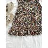 image:imageMakeMeChic Womens Ditsy Floral Print Shirred Tie Front Ruffle Sleeveless A Line Short Tank DressMulticolor