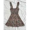 image:imageMakeMeChic Womens Ditsy Floral Print Shirred Tie Front Ruffle Sleeveless A Line Short Tank DressMulticolor