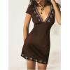 image:imageMakeMeChic Womens Weastern Mini Dress Boho Going Out Short Sleeve Country Concert DressesBrown