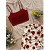image:imageMAKEMECHIC Womens 2 Piece Summer Vacation Outfits Sleeveless Cami Crop Tops Floral Skirt SetRusty Rose