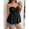 image:imageMAKEMECHIC Womens Maternity Tube Tops Ruffle Strapless Tie Knot Frill Trim Summer TopBlack