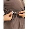 image:imageMakeMeChic Womens 2 Piece Maternity Outfits Long Sleeve Button Down Collared Shirt and Pants Pregnancy SetsBrown
