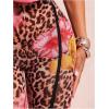image:imageMakeMeChic Womens 2 Piece Outfits Draped Crop Halter Top and Cheetah Floral Print Capri Pants Summer SetsPink