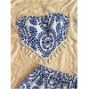 image:imageMakeMeChic Womens 2 Piece Sets Boho Vacation Outfit Fringe Strapless Tube Crop Tops Shorts SetMulticolor