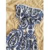 image:imageMakeMeChic Womens 2 Piece Sets Boho Vacation Outfit Fringe Strapless Tube Crop Tops Shorts SetMulticolor