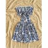 image:imageMakeMeChic Womens 2 Piece Sets Boho Vacation Outfit Fringe Strapless Tube Crop Tops Shorts SetMulticolor