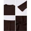 image:imageMakeMeChic Womens 2 Piece Sets Crew Neck Crop Tops and Low Rise Wide Leg Pants Lounge Summer SetsBrown