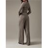 image:imageMakeMeChic Womens 2 Piece Sets Striped Long Sleeve Button Down Shirts and Wide Leg Pants Matching OutfitsMulticolor