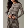 image:imageMakeMeChic Womens 2 Piece Sets Striped Long Sleeve Button Down Shirts and Wide Leg Pants Matching OutfitsMulticolor