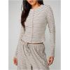image:imageMakeMeChic Womens 2 Piece Sets Striped Long Sleeve Button Down Shirts and Wide Leg Pants Matching OutfitsMulticolor B