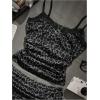 image:imageMakeMeChic Womens 2 Piece Summer Outfits Cheetah Print Lace Trim Cami Tops and Micro Mini Shorts SetsMulticolor