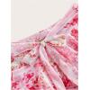 image:imageMakeMeChic Womens 2 Piece Summer Outfits Floral Lettuce Trim Cami Top and A Line Mini Skirt Vacation SetPink