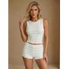 image:imageMakeMeChic Womens 2 Piece Summer Outfits Lace Top and Micro Mini Shorts Clothing SetsApricot