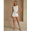 image:imageMakeMeChic Womens 2 Piece Summer Outfits Lace Top and Micro Mini Shorts Clothing SetsApricot