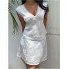 image:imageMakeMeChic Womens 2 Piece Summer Outfits Satin Floral Lace Backless Crop Tank Top and Mini Skirts SetsWhite