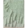 image:imageMakeMeChic Womens 2 Piece Summer Outfits Short Sleeve Square Neck Crop Top and Ditsy Floral Midi Skirt Boho SetsWhite and Green