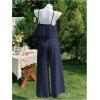 image:imageMakeMeChic Womens 2 Piece Summer Outfits Sleeveless Tie Front Cami Crop Top and Drawstring Pants Matching SetBlue