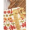 image:imageMakeMeChic Womens 2 Piece Summer Set Beach Vacation Outfits Tie Front Tops and Wrap Skirt SetMulticolor
