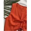 image:imageMakeMeChic Womens 2 Piece Summer Set Beach Vacation Outfits Tie Front Tops and Wrap Skirt SetMulticolor