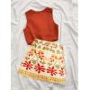 image:imageMakeMeChic Womens 2 Piece Summer Set Beach Vacation Outfits Tie Front Tops and Wrap Skirt SetMulticolor
