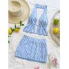 image:imageMakeMeChic Womens 2 Piece Y2k Outfits Backless Halter Crop Tops and Bodycon Skirt SetBlue and White
