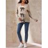 image:imageMakeMeChic Womens Fall Maternity Clothes Cheetah Print Long Sleeve V Neck Pregnancy Cardigan SweaterKhaki