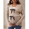 image:imageMakeMeChic Womens Fall Maternity Clothes Cheetah Print Long Sleeve V Neck Pregnancy Cardigan SweaterKhaki