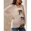 image:imageMakeMeChic Womens Fall Maternity Clothes Cheetah Print Long Sleeve V Neck Pregnancy Cardigan SweaterKhaki