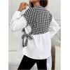image:imageMakeMeChic Womens Houndstooth Print Maternity Blouse Crew Neck Long Sleeve Spring Pregnancy TopsBlack and White